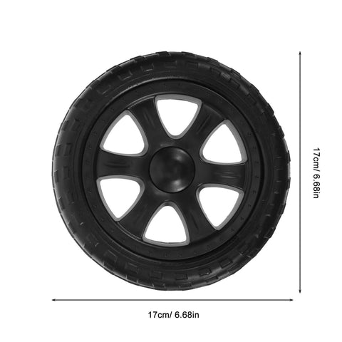 6.7 Inch Folding Shopping Cart Wheels Replacement For Grocery Carts And Trolleys, front view, shows wheel diameter and thickness