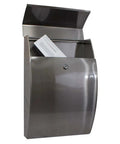 Heavy Duty Stainless Steel Wall Mount Mailbox With Lock, Glacial Elliptical Style, Matte Finish, 12.75 x 18.75 x 5.5 inches