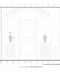 Diagram showing outdoor post light with clear beveled glass shades in polished brass for classic curb appeal next to entryway.