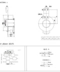 Technical diagram of Hollow Shaft Rotary Encoder with 80mm outer diameter and 30mm aperture, 1024P R resolution, NPN output, 5V to 26V DC supply.