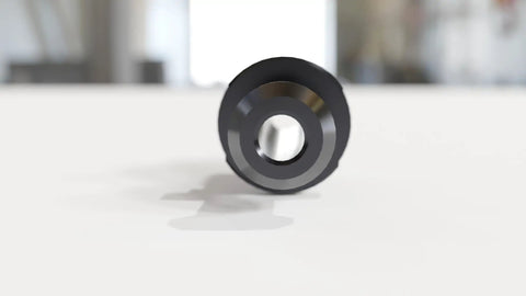 Front view of Cat50 Style C Pull Stud Retention Knob With Coolant Hole For Heavy Duty Machining 1-8 Inch Thread Alloy Steel Hardened To Hrc 58