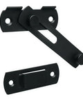 WUUWCHODC Stainless Steel Safety Snap Latch Door Bolt for Gate Hardware, black finish, includes hook and latch components.