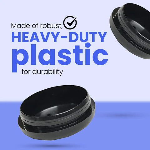 Black heavy-duty plastic glides for patio furniture, Wrought Iron Chair Glides Fit 1-1/2 Inch Cup, pack of 16, durability emphasis