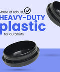 Deluxe Wrought Iron Patio Chair Glides For One And A Half Inch Cup Round Plastic Leg Caps Beefy Heavy Duty Floor Protectors For Outdoor Furniture Black Pack Of 25 Weatherproof close-up view