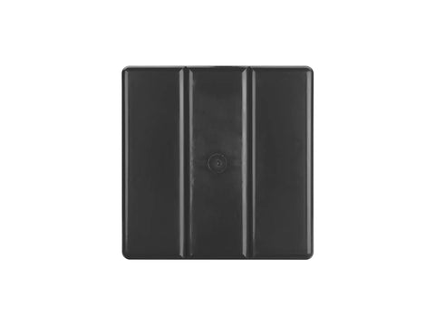 Top view of Three Compartment Organizer Tray Black For Shallow Tool Cabinet Drawers, 3.4 x 10.3 Inch Compartments, Low Profile 1.5 Inch Deep, Durable Polypropylene Construction, Made In USA, Keeps Small Tools And Parts Neat And Accessible.