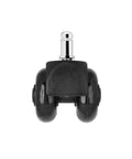 Front view of 5 Pieces 2 Inch Office Chair Casters Swivel Rubber Soft Safety Rollers PU Transparent Wheels for desk chairs and furniture.