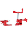 Red Three Quarter Inch Pipe Clamp Hand Cranked Quick Clamp For Woodworking Vertical Clamping Galvanized Steel Construction