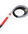 Slick 17 Piece Micro Air Die Grinder Kit Pneumatic Pencil Tool With 1/8 And 3/32 Inch Collets, red air tool with hose.