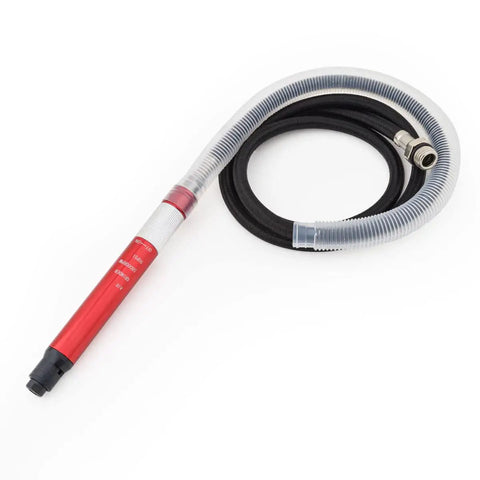 Slick 17 Piece Micro Air Die Grinder Kit Pneumatic Pencil Tool With 1/8 And 3/32 Inch Collets, red air tool with hose.