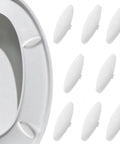 8 Piece Toilet Seat Bumper Replacement Kit For Kohler Lids Quiet Close Rubber Bumpers shown with white ABS material.