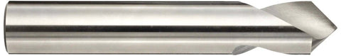 YG-1 0081L spotting drill bit, high-speed steel, uncoated bright finish, straight shank, side view, 1/8 in dia