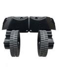 Left and Right Wheel Motor Assembly for A6 A8 X620 Robotic Vacuum with Elastic Rubber Tread, showing anti-tangling axle design