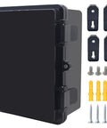 Heavy Duty Waterproof Electrical Junction Box With Hinged Lid Rock Solid Ip67 Abs Project Enclosure with mounting hardware.