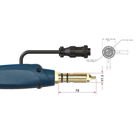 Flexible MIG Welding Torch Stinger 15ft Lead 350 Amp Replacement For Bernard Miller Style Fitting with diagram