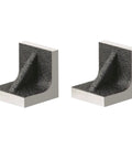 Two HHIP 3406-0222 solid cast-iron angle plates, 2 in L x 2 in W x 2 in H, matched pair