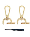 Two Pack Snap Hook Swivel Clasp Set One Half Inch Detachable Carabiner Hooks With Screwdriver Tool D Ring Keychain Clips Bag Strap Hardware
