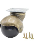 Antique Gold 1.5 Inch Swivel Furniture Caster Wheel with Screws, 40mm Ball, Top Plate 38x38mm, 54mm Height