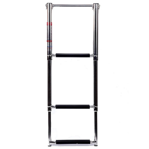 3 Step Telescoping Swim Boat Ladder Stainless Steel With Built In Handle For Easy No Fuss Boarding On Dock Or Deck, Slip Resistant Treads