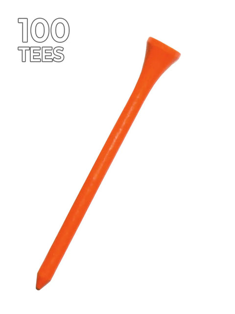 Unisex Golf Tees 100 Count Citrus Orange Two And Three Quarter Inch Solid Hardwood Tees With Lead Free Paint Built For Max Durability Made In USA
