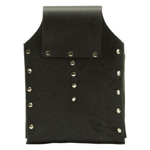 Back view of 8 Pocket Tool Pouch With Tunnel Belt Loop For Real Pros Durable Leather Construction Four Large Utility Pockets Two Pliers