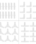 Pro Grade Aquarium Airline Tubing Connectors Set 40 Pack No Fuss Y T L I Adapters For 3 16th Inch Air Lines displayed on white surface.