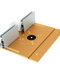 Heavy Duty Aluminum Router Table Insert Plate Clutch Woodworking Electric Router Flip Plate With Badass Precision Center Bushing For Home Workshop Yellow Finish, 240x200mm view.