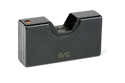 Close-up of a 3/0 die from the TH0415 32 Pair Die Set For Hydraulic Cable Lug Crimpers With True HEX Crimp Forming Dies.
