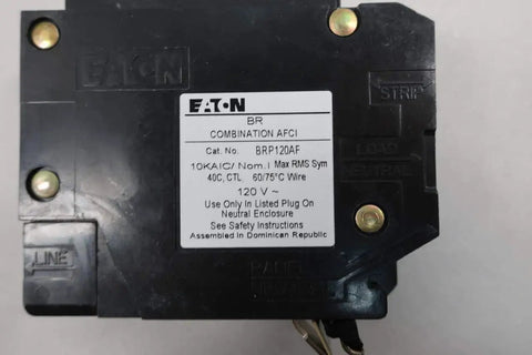 20 Amp Combination AFCI Single Pole Circuit Breaker for Plug On Neutral Panels, Type BR, 120/240V, 10 kAIC, black finish