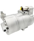 Straight Swap Electric AC Compressor For Bmw I3 I8 And Mini Hybrids side view showing connectors and metal body detail.