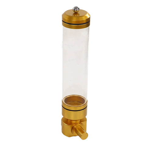 Wall Mounted Coffee Bean Dispenser With Detachable Sealed Acrylic Jar For Cafes And Bars Keeps Your Daily Grind Fresh inside a sleek gold jar.