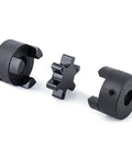 Flexible Beefy One Half Inch To Three Quarter Inch L Jaw Coupling Set Three Piece With Buna N Rubber Spider, gray cast iron