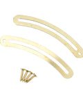 Rotatable Folding Lid Support Hinges With Soft Close For Wooden Boxes And Jewelry Cases Dope Iron Hardware With Mounting Screws For Easy Installation Antique Bronze Finish Yellow shown with screws on white background.