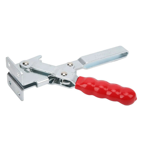Workhorse Welding Toggle Clamp Downstroke Fixture With 182Kg Holding Force Galvanized Vertical Clamp For Rock Solid Workholding Elbow Style Hand Tool GH12205 For Metal Fabrication, red handle