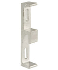 Sliding Door Keeper in Zinc Diecast with Aluminum Finish for Patio Doors Adjustable Vertical Slots for Easy Height Alignment Anti Lift Slot Design Durable Single Pack Metal Hardware for Reliable Track and Latch Alignment