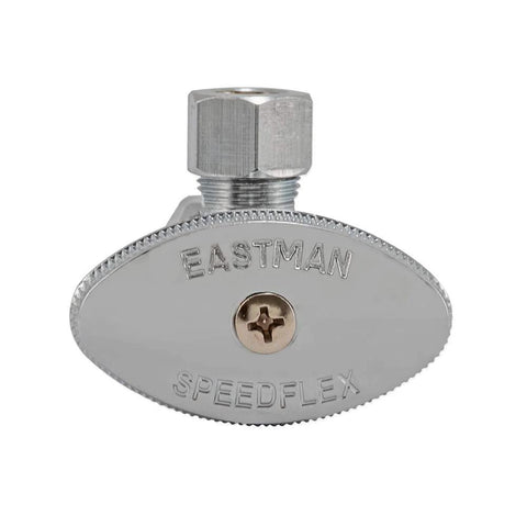 Eastman Speedflex chrome-plated brass compression angle stop valve, 3/8 in OD to 5/8 in OD