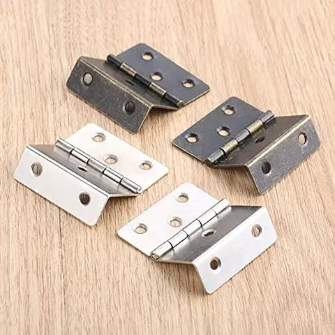 Two Pack Zinc Alloy Cabinet Door Hinge Set 43 By 17 mm Vintage Style Furniture Hardware In Antique Bronze Or Silver Finishes
