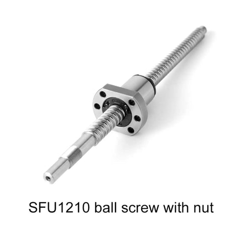 Heavy Duty C7 Precision Ballscrew With 1204 1210 Lead, Flange Nut BK BF10 End Machined, Hardened Chromium Steel, Low Friction Recirculating Ball Design, Anti Backlash For 3D Printing And CNC Projects SFU1210 ball screw with nut