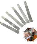 Six Piece Gauged Nut Slotting File Set For Guitar Setup And Repair Pro Grade Stainless Steel Luthier Tools For Precise Nut Filing Crowning And Polishing Frets Compatible With Electric And Acoustic Guitars, six stainless files