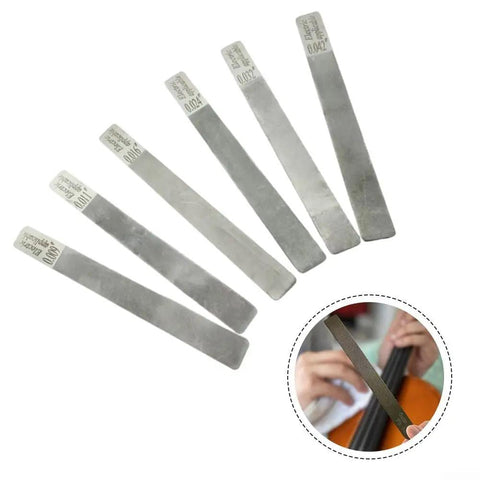 Six Piece Gauged Nut Slotting File Set For Guitar Setup And Repair Pro Grade Stainless Steel Luthier Tools For Precise Nut Filing Crowning And Polishing Frets Compatible With Electric And Acoustic Guitars, six stainless files