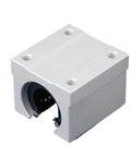 Close-up of a Two Pack 13mm Linear Ball Bearing Block with metal housing for smooth glide on SBR13UU rails, ideal for CNC machines.