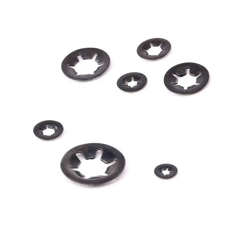 All In One Internal Tooth Star Lock Washers Kit With 360 Pieces In 9 Sizes M2 To M12 Push Nuts, assorted star lock washers