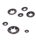 260 Piece Internal Tooth Starlock Locking Washers Set With 7 Sizes M3 To M12 65Mn Black Oxide Steel for DIY Projects Automotive Electronics