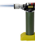 Microflam Burner MFB/E With Piezo Ignition And Adjustable Gas And Air Controls For Precision Flames Up To 2372F (1300C) showing blue flame