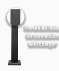 Heavy Duty EV Charger Holder Outdoor Rain Ready Waterproof Cable Protection Box Galvanized Steel Wall Mount with pre-drilled holes.