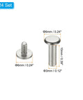 Top Tier 24 Pack Chicago Screws Featuring Phillips Heads Rust Resistant 304 Stainless Steel Binding Rivets shown in 6mm size.