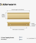 Champagne Gold Finger Edge Pulls Set Of 10 For Drawers And Cabinets 5 Inch Hole Center Handles dimensions