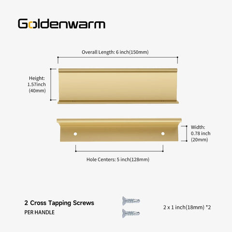 Champagne Gold Finger Edge Pulls Set Of 10 For Drawers And Cabinets 5 Inch Hole Center Handles dimensions
