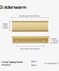 25 Pack Matte Champagne Gold Finger Edge Drawer Pulls For Cabinets And Dressers Dope Kitchen Hardware Handles Gold Finger Pulls 5 Inch Hole Center Durable Zinc Alloy Construction Sleek Modern Update with dimensions and screws included.