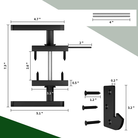 Dimensions of Beefy Double Sided Gate Latch For Outdoor Fences And Wood Gates With Dual Handles On Both Sides Aluminum Alloy