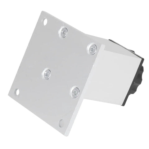 Close-up of the top mounting plate of the Four Pack Adjustable Square Aluminum Cabinet Legs 60mm For Cabinets And Tables With Height Adjustment.
